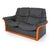 An Ekornes (label attached) Eldorado Stressless leather loveseat. The sofa is well made and allows for reclining...