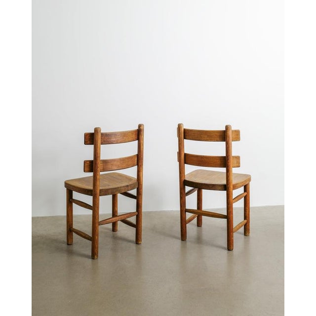 Mid-Century Swedish Wooden Sandhamn Dining Chairs by Axel Einar Hjorth for Nordiska Kompaniet, 1930s, Set of 2 For Sale - Image 6 of 9