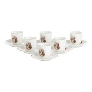 Porcelain Coffee Cups and Saucers from Vista Alegre, Set of 12 For Sale