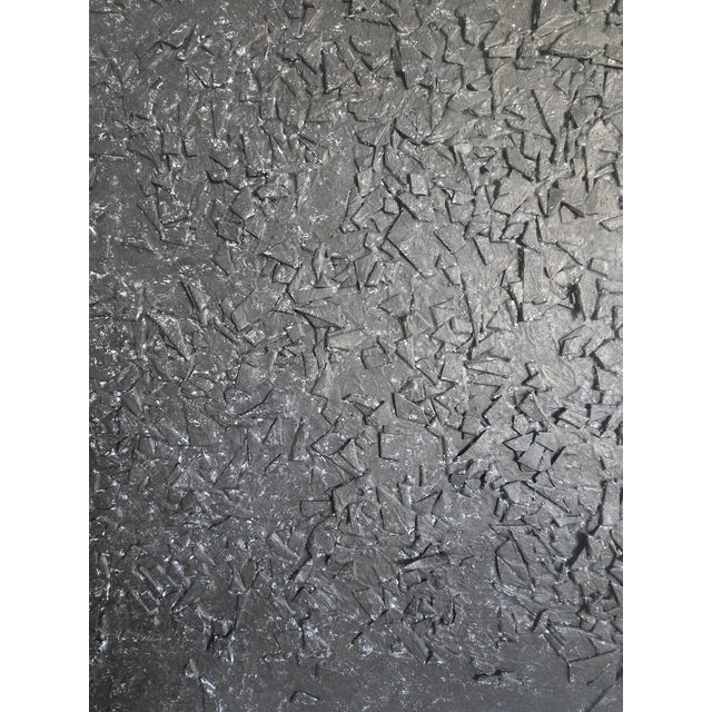Oversized Matte Black & White Textured Abstract — Original Oil Painting by Diane Grant | Louise Nevelson For Sale - Image 15 of 18