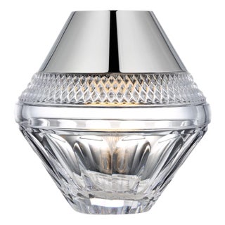 Waterford by Visual Comfort Signature Copper Coast 5" Rechargeable Accent Lamp in Polished Nickel with Clear Crystal For Sale