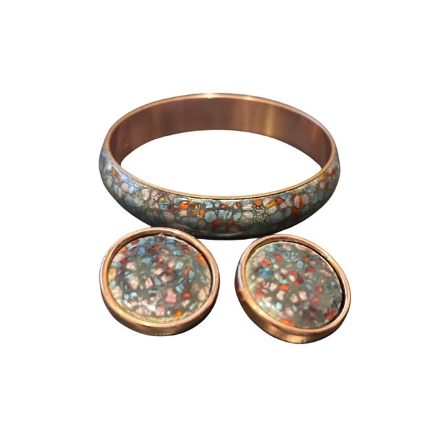 Henri Matisse Vintage 1950s Matisse Renoir Copper Enamel Bracelet | Signed Mid-Century Modern Jewelry For Sale - Image 4 of 5