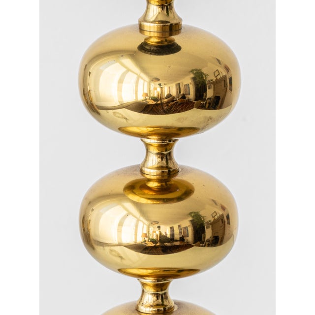 Mid-Century Modern Swedish Brass Bobbin Table Lamps from Aneta, 1960, Set of 2 For Sale - Image 11 of 16