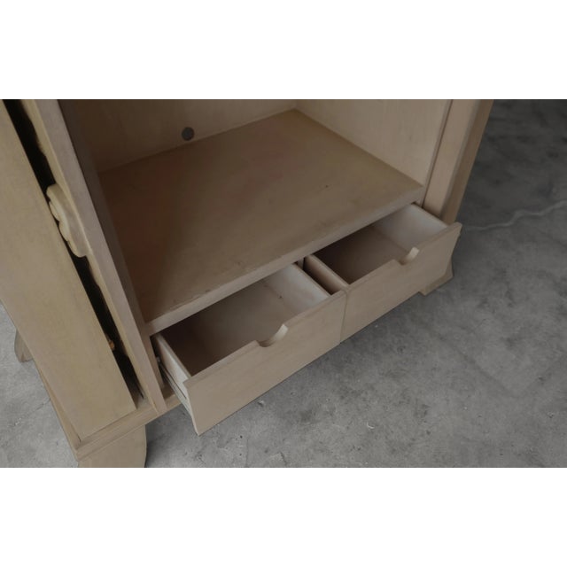 Wood Vintage Hand Carved Wood Floral Relief Cabinet For Sale - Image 7 of 7