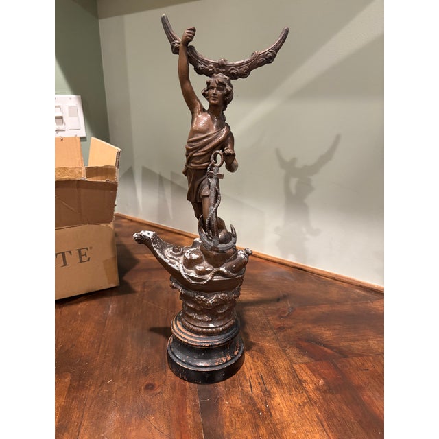 Bronze Antique Figural Sculpture — Architectural Salvage, Circa 1900 For Sale - Image 8 of 8