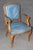 Cornflower Blue French Louis XV Style Walnut and Leather Set of 10 Dining Chairs C. 1940s For Sale - Image 8 of 14