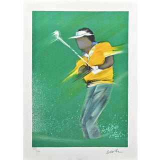 Victor Spahn, Golf Player, Lithograph, Mid-20th Century For Sale