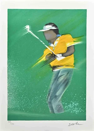 Victor Spahn, Golf Player, Lithograph, Mid-20th Century