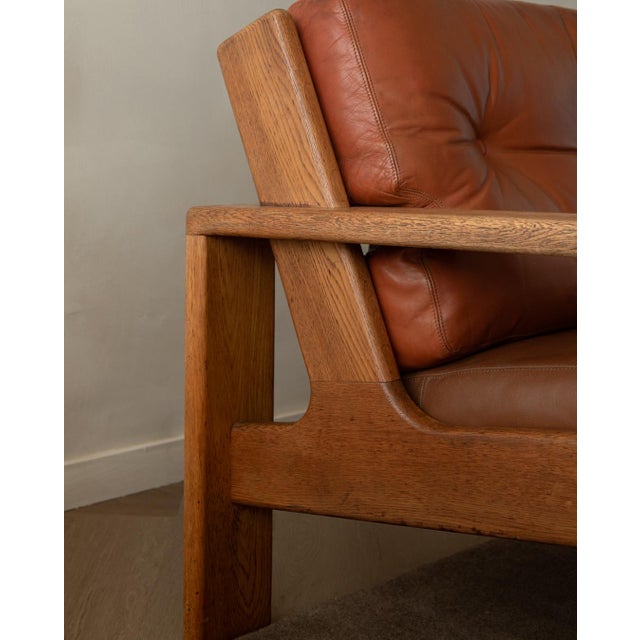 Vintage Bonanza Lounge Chair in Finnish Oak & Cognac Leather by Esko Pajamies for Asko, 1960s For Sale - Image 13 of 18