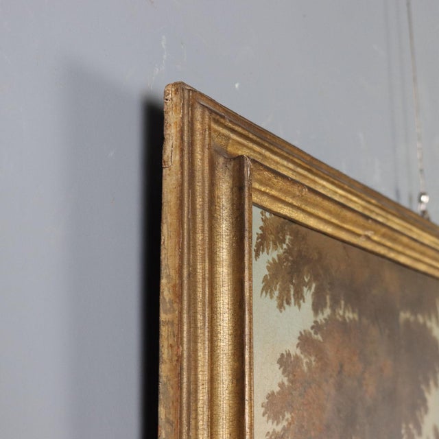 Landscape with Buildings and Shepherds, 1700s, Oil on Canvas For Sale - Image 9 of 11