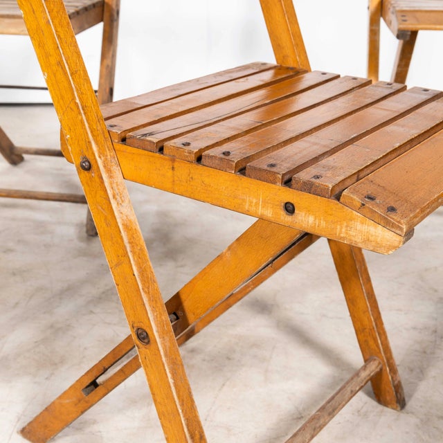 Vintage Beech Bar Back Folding Chair, 1960s, Set of 6 For Sale - Image 6 of 11