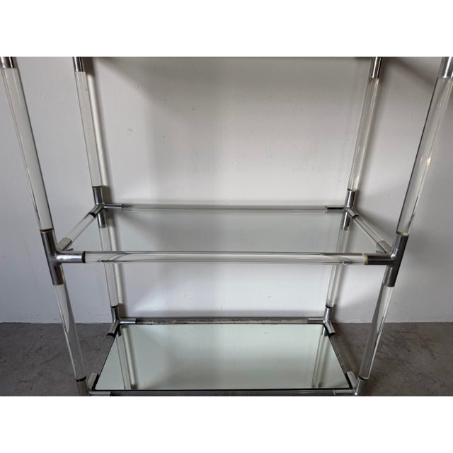 1960s 1970’s Mid-Century Modern Charles Hollis Jones Style Aluminum & Glass Five-Tier Étagère Display Shelf For Sale - Image 5 of 13