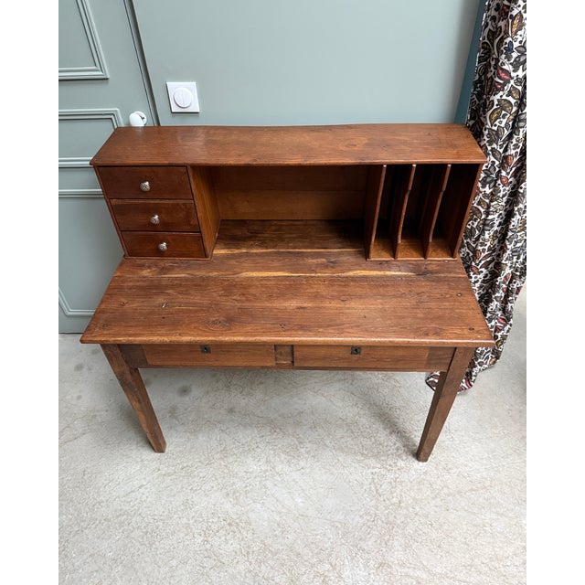 Antique Oak Stepped Desk, 1890s For Sale - Image 5 of 16