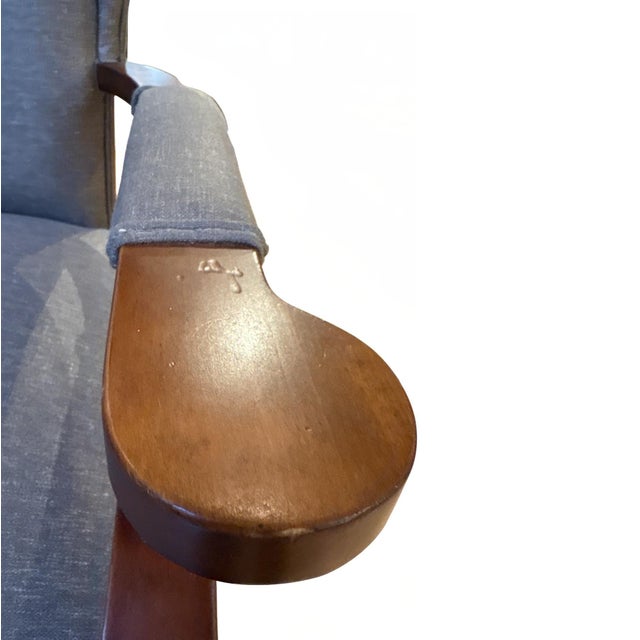 1990s Wingback Biedermeier-Style Lounge Chair For Sale - Image 11 of 12