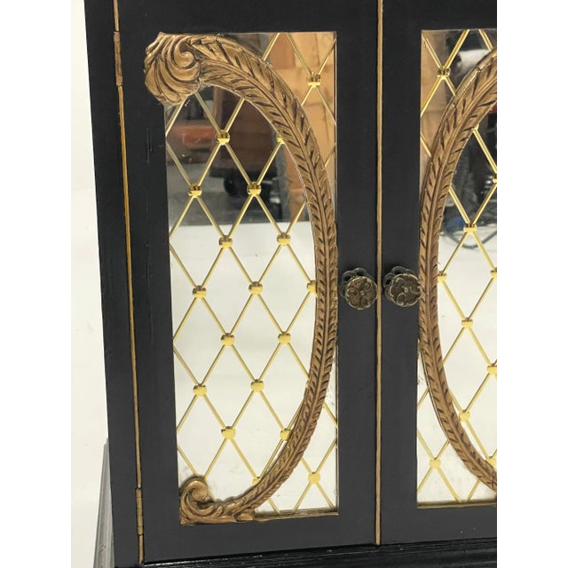 Black and Aged Mirror Cabinet in the Style of Dorothy Draper For Sale In Philadelphia - Image 6 of 12