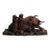 Antique Chinese Carved Wood Sculpture of Water Buffalo with Figures, Circa 1920 For Sale