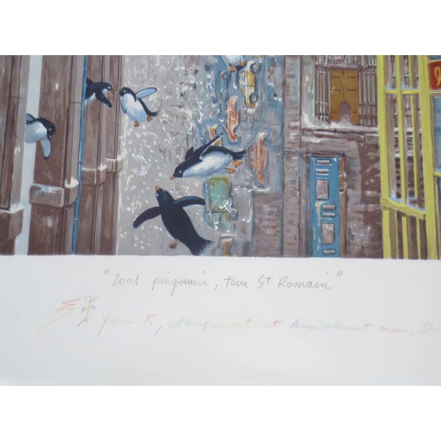 Dominique Vervisch, Penguins, 2001, Lithograph For Sale - Image 3 of 4