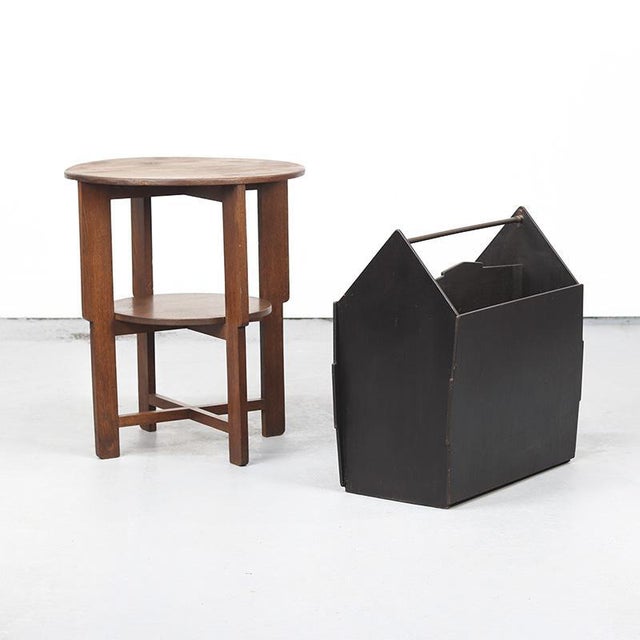 Wood Art Deco Design Magazine Rack For Sale - Image 7 of 10