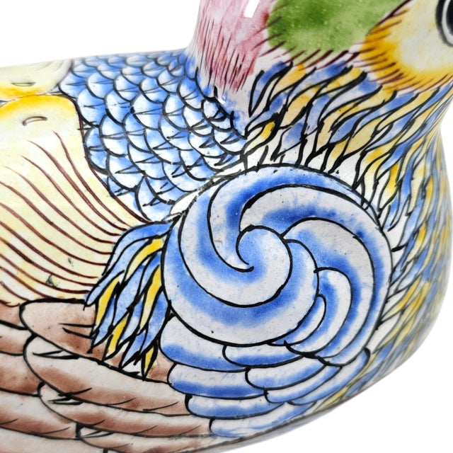 Vintage Chinese Cloisonné Enamel Copper Bird Trinket Box, Hand Painted, 5" For Sale - Image 15 of 18