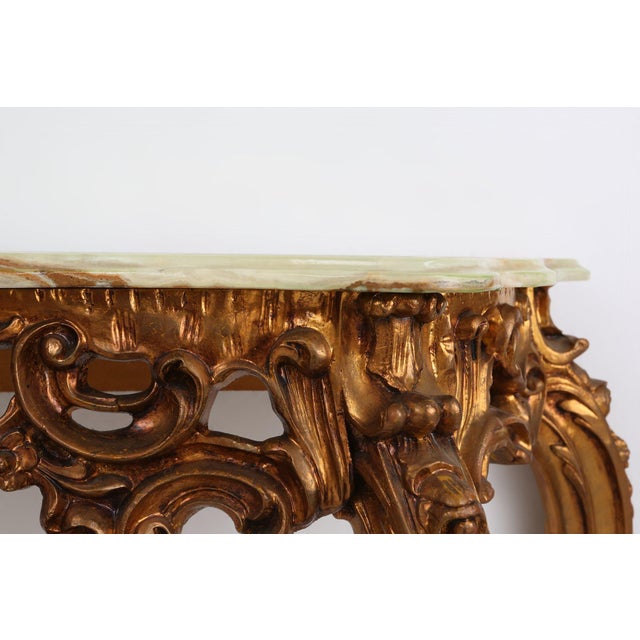 Louis XV Style Console with Marble Top, France, 1970s For Sale - Image 10 of 17