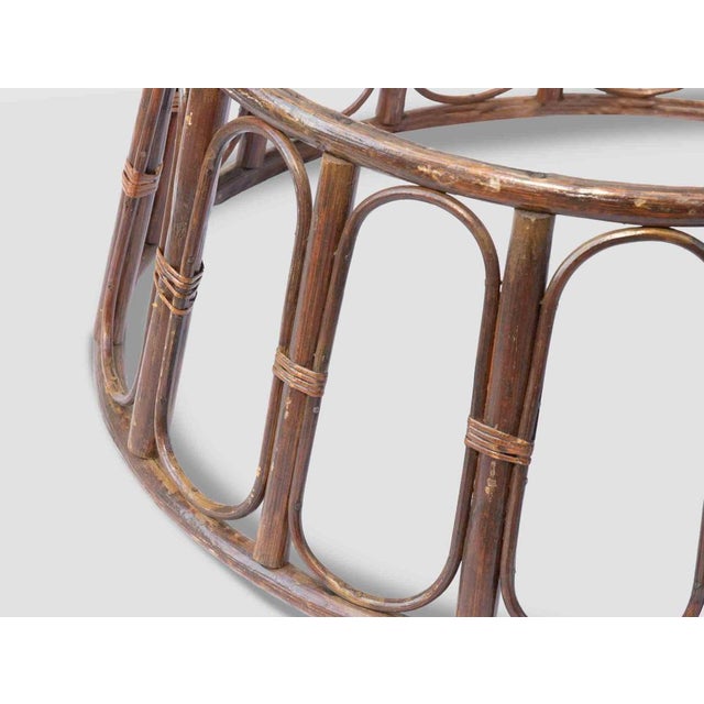 Papasan Armchairs with Matching Side Table, 1960s, Set of 3 For Sale - Image 6 of 10