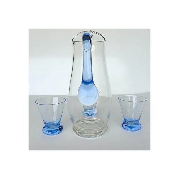 Vintage Glass Juice Service - Set of 4 For Sale In New York - Image 6 of 7