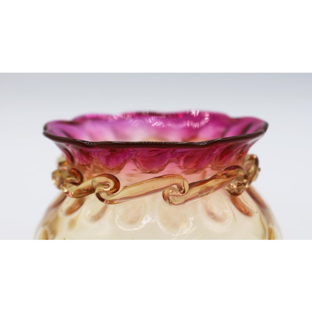 New England Glass Company Circa 1890 American Small Amberina Glass Rose Bowl by New England Glass Co. For Sale - Image 4 of 6