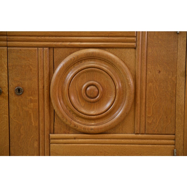 Brown Oak Buffet in the style of Charles Dudouyt, 1930s For Sale - Image 8 of 14