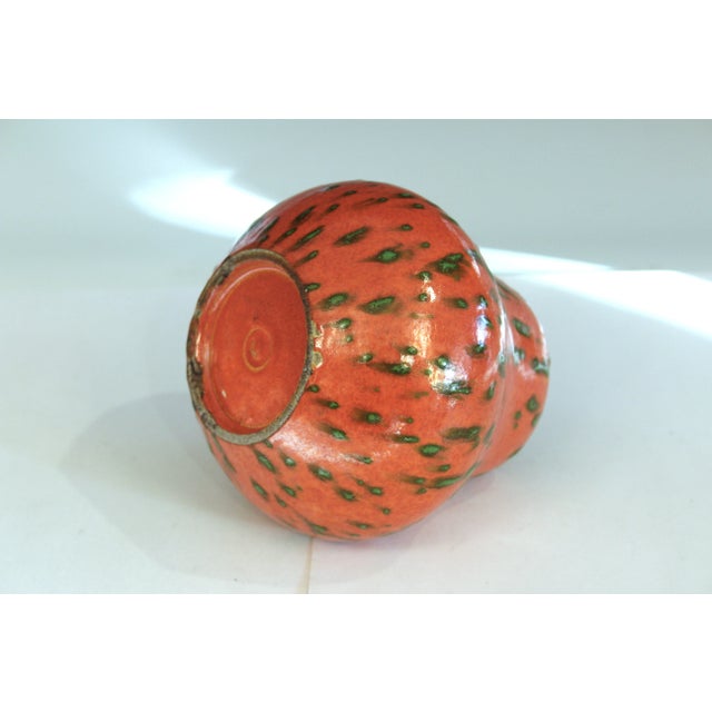 1930s 1930s Awaji Pottery Atomic Chrome Orange Art Deco Vase For Sale - Image 5 of 7