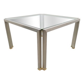 Regency T28 Coffee Table in Brass and Glass from Peter Ghyczy, 1970s For Sale