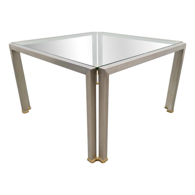 Regency T28 Coffee Table in Brass and Glass from Peter Ghyczy, 1970s For Sale