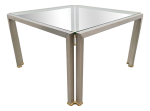 Regency T28 Coffee Table in Brass and Glass from Peter Ghyczy, 1970s