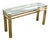 Mid Century Modern Console Table Entry Sofa Metal Brass Glass Vintage Floating For Sale