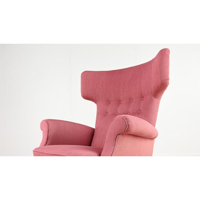 Wood Model FH 8023 Wingback Armchair by Fritz Hansen, Denmark, 1950s For Sale - Image 7 of 18