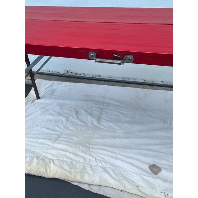 Art Deco 1930s Paperhanger’s Metal Folding Work Table For Sale - Image 3 of 7