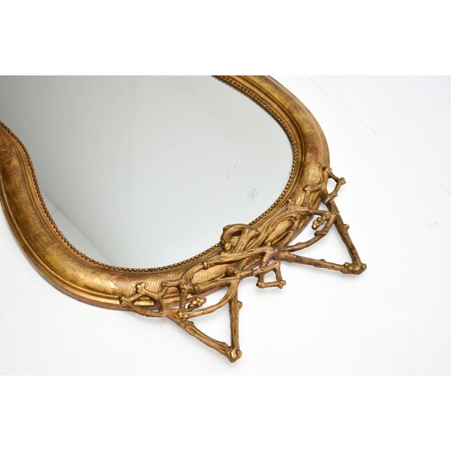 Gold Antique Italian Giltwood Mirror, 1860s For Sale - Image 8 of 11