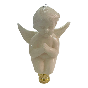 Mid 20th Century Ceramic Praying Angel Lamp Finial