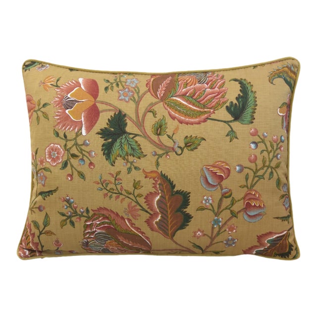 Beautiful Designer Trailing Botanical Floral Feather/Down Pillow For Sale