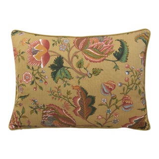 Designer Trailing Botanical Floral Feather/Down Pillow For Sale