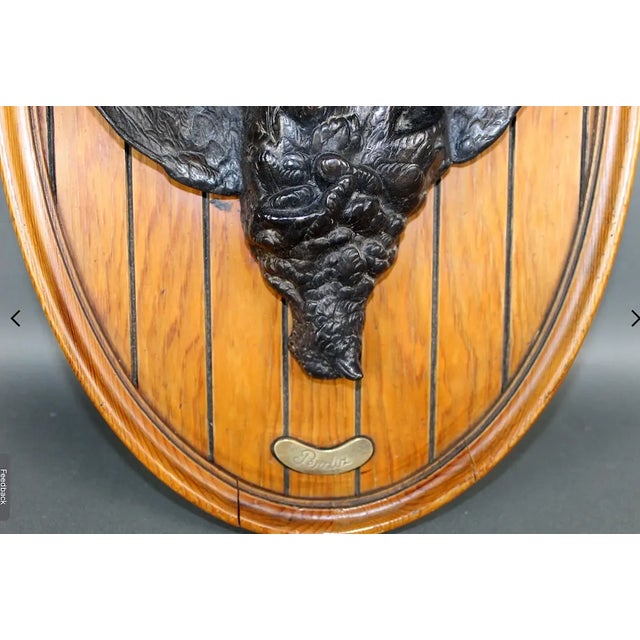 1900 - 1909 Antique French Black Forest Bronze Trophy Plaque For Sale - Image 5 of 9