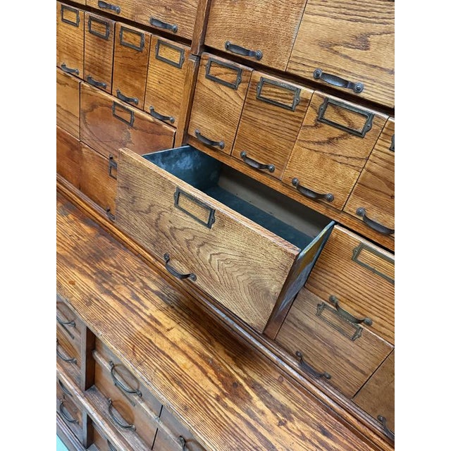 Large Antique American Oak Apothecary Cabinet, 1900s For Sale - Image 15 of 18
