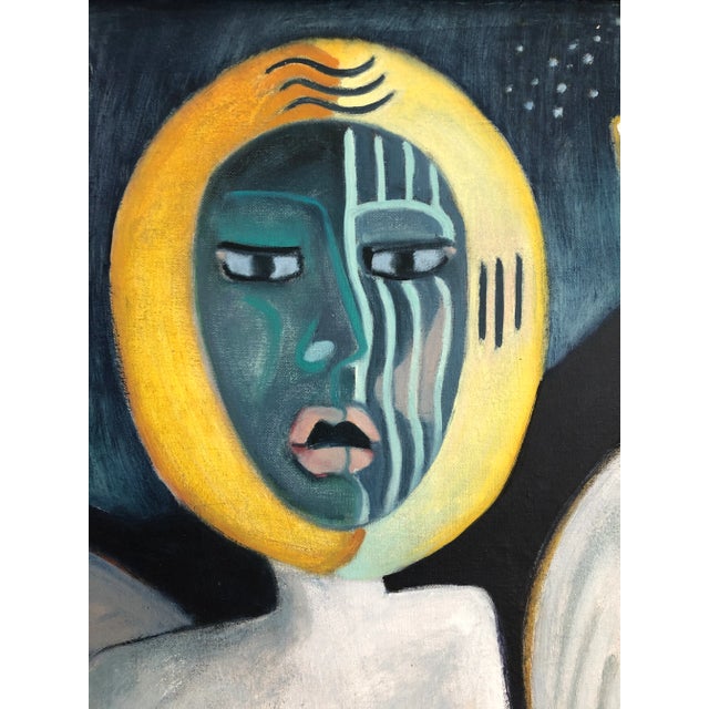 Large Original Oil on Canvas Kinney Painting Jean-Michael Basquiat Style For Sale - Image 11 of 13