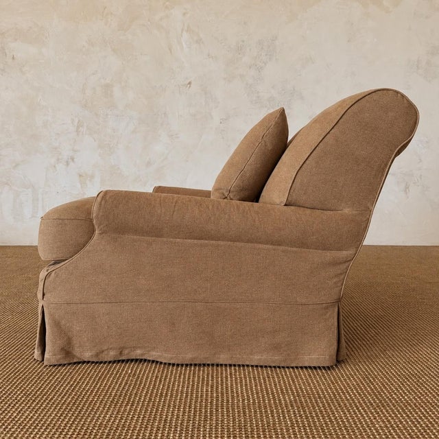 2020s Belgian Chair Slip Covered For Sale - Image 5 of 10