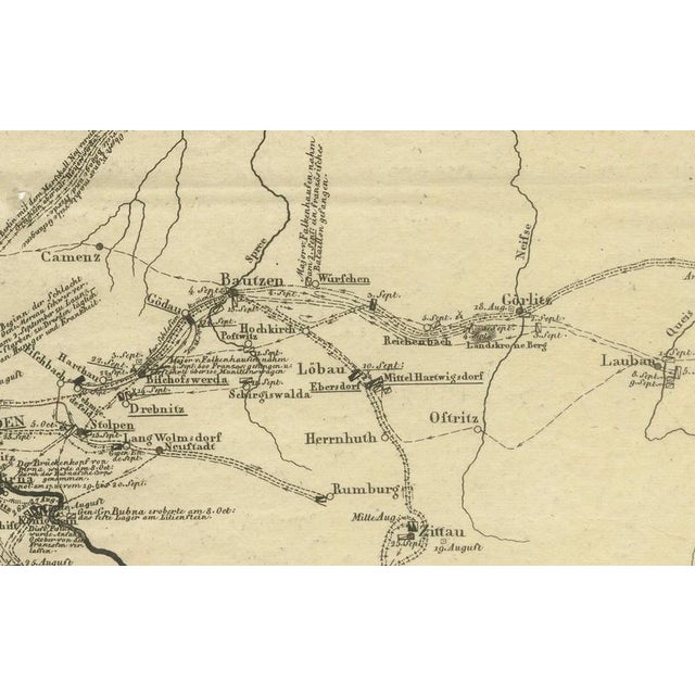 Germany Allied Military Campaign Map by Ausfeld, 1814 For Sale - Image 10 of 12