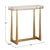 This elegant accent table adds a touch of luxury to any room. The textured antique gold finished iron legs perfectly...