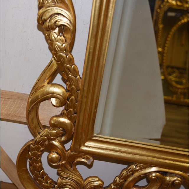 Gilt Rococo Pier Mirror in Carved Frame For Sale - Image 4 of 8