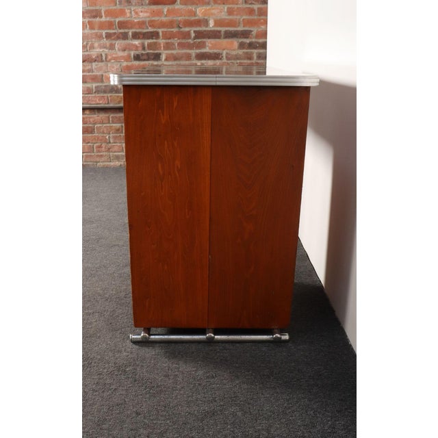 Art Deco Bauhaus Desk in Beech, Black Laminate, and Bakelite With Tubular Steel Base For Sale - Image 3 of 18