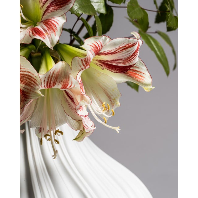 Pleated Matte White Porcelain Vase by Martin Freyer for Rosenthal, 1994 For Sale - Image 11 of 12