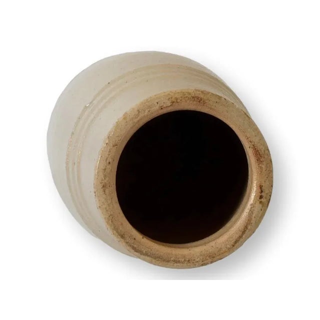 Antique French Neutral Stoneware Mustard Pot For Sale - Image 4 of 5