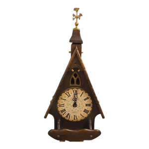 Vintage New England Clock Company Hanging Wood Wall Weights Cathedral Hark Chime
